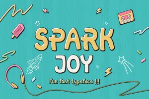 漫画风格无衬线字体素材 Spark Joy – Comic Display Font