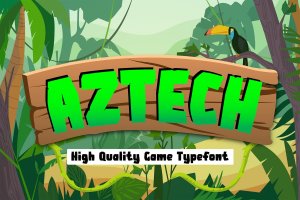 卡通游戏无衬线字体素材 Aztech – Ethnic Gaming Font