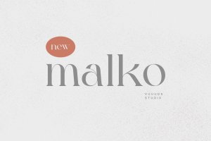 品牌设计现代衬线字体 Malko