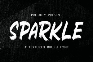 时尚设计纹理笔刷字体 Sparkle – Textured Brush Font