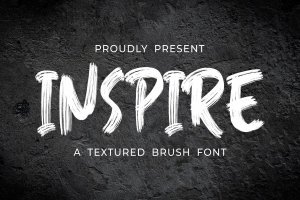 手写笔刷纹理字体素材 Inspired – Textured Brush Font