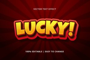 幸运3D可编辑的矢量文本效果 Lucky 3D – Text Effect Editable