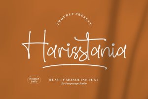 艺术创作单线字体素材 Harisstania Monoline Font