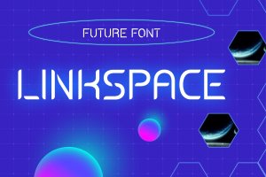 科技海报未来科技字体素材 Linkspace – Futuristic Techno Font