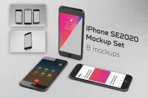 2020款iPhone SE手机样机集 iPhone SE2020 MockUp Set