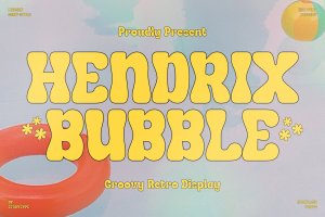 经典复古风格字体素材 Hendrix Bubble Groovy Retro Display