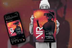 VR–活动海报派对传单模板 VR – Event Poster, Party Flyer Template