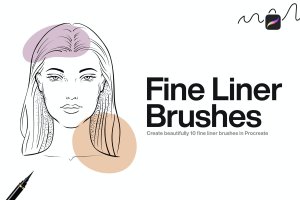 10个iPad专用细线Procreate笔刷素材 10 Fine Liner Brushes Procreate