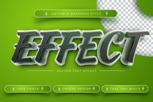 3D绿色可编辑的文字效果 3D Green – Editable Text Effect, Font Style
