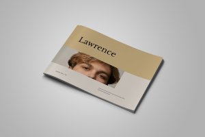 时尚多用途横版杂志宣传册设计模板 Lawrence – Landscape Brochure