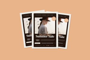 时尚夏季服装销售宣传单设计模板 Fashion Summer Sale Flyer