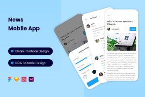 新闻App应用页面UI设计模板 News Mobile App