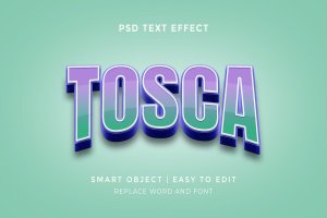 渐变3D托斯卡可编辑文本效果 3D Tosca Editable Text Effect