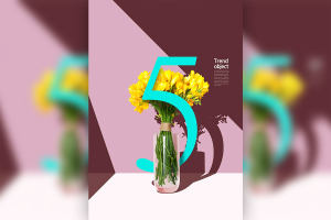 花卉元素5月主题海报设计韩国素材[psd]