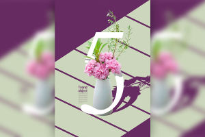 5月主题花朵花束海报设计韩国素材[psd]