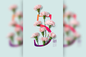 花朵元素5月主题海报设计韩国素材[psd]