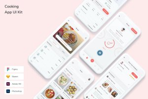烹饪App移动应用UI设计套件 Cooking App UI Kit