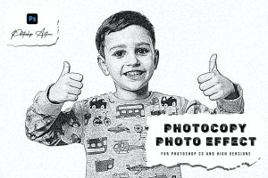影印打印照片效果PS动作 Photocopy Photo Effect Photoshop Action