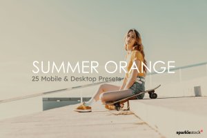 25个夏季橙色和青色滤镜Lightroom预设和LUT素材 25 Summer Orange Lightroom Presets and LUTsorange,