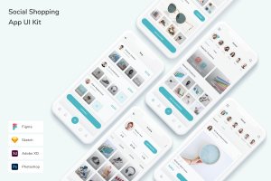 社交购物App移动应用UI设计套件 Social Shopping App UI Kit