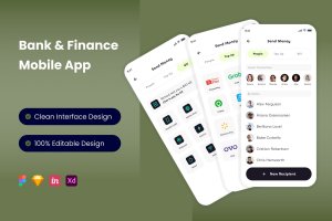 银行金融App应用页面UI设计模板 Bank & Finance Mobile App