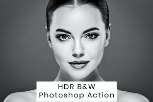 HDR黑白效果照片处理PS动作 HDR B&W Photoshop Action