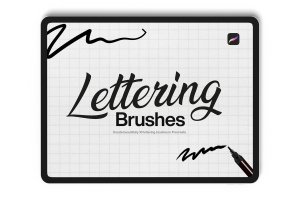 10个iPad专用字母Procreate笔刷素材 10 Lettering Brushes Procreate