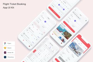 机票预订App移动应用UI设计套件 Flight Ticket Booking App UI Kit