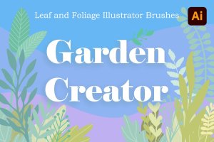 树叶叶子矢量笔刷素材 Garden Creator Illustrator Brushes