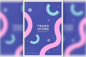 现代几何图案杂志封面海报设计韩国素材[psd]