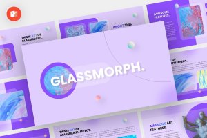 玻璃形态艺术作品集PPT演示文稿 Glassmorph – Glassmorph Powerpoint Template