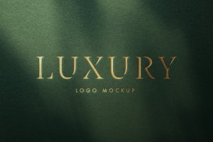豪华金箔Logo标志展示样机素材 Luxury Debossed Logo Mockup