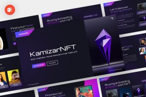 NFT艺术品PPT创意模板 KamizarNFT – NFT Powerpoint Template