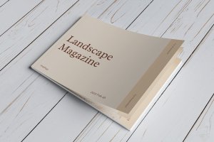 A4横版杂志图册样机 A4 Landscape Magazine Mockup