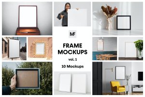 照片展示画框相框样机模板v1 Picture Frame Mockups vol.1