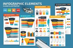 数据步骤信息图表元素模板 Infographic Elements