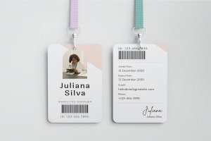 工作证/工牌/身份ID卡设计样机模板 ID Card Holder Mockups