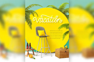 夏季暑假假期活动海报设计韩国素材[psd]
