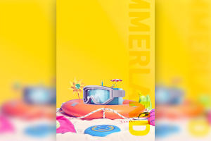 夏季暑假海边活动海报设计韩国素材[psd]