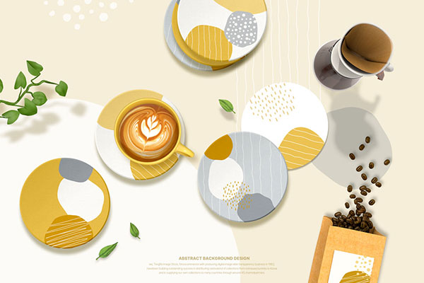 咖啡元素图案抽象包装设计海报韩国素材[psd]