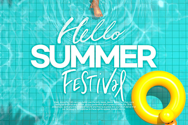 夏季泳池玩水活动海报设计韩国素材[psd]