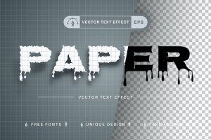 划痕纸张矢量文字效果字体样式 Scratch Paper – Editable Text Effect, Font Style