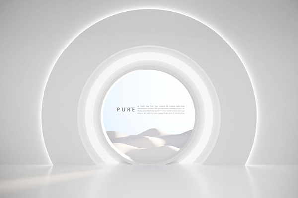 光线白色圆环背景海报设计韩国素材[psd]