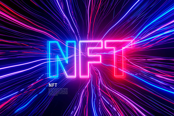 彩色发光线条NFT主题海报设计韩国素材[psd]