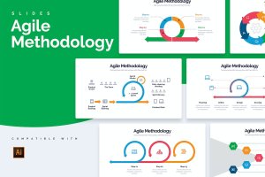 现代商业敏捷信息图表设计AI矢量模板 Business Agile Diagrams Illustrator Infographics