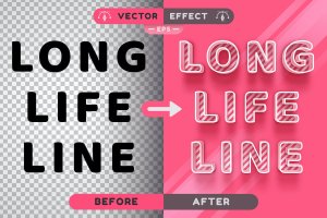 甜粉色糖果矢量文字效果字体样式 Sweet Pink Candy – Editable Text Effect Font Style