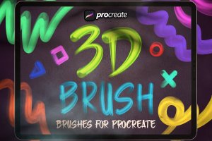 Procreate 3D笔刷画笔素材包 Procreate 3D Brush Pack