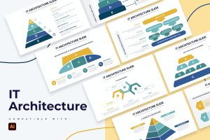 IT架构信息图表矢量模板 Business IT Architecture Illustrator Infographics