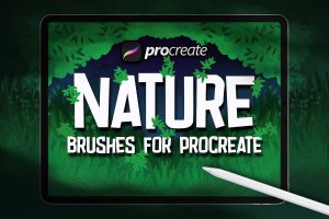 绿植背景Procreate绘画笔刷素材 Dans Nature Background Brush Prtocreate