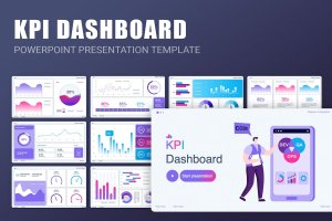 KPI仪表盘图表Powerpoint模板下载 KPI Dashboard PowerPoint Template